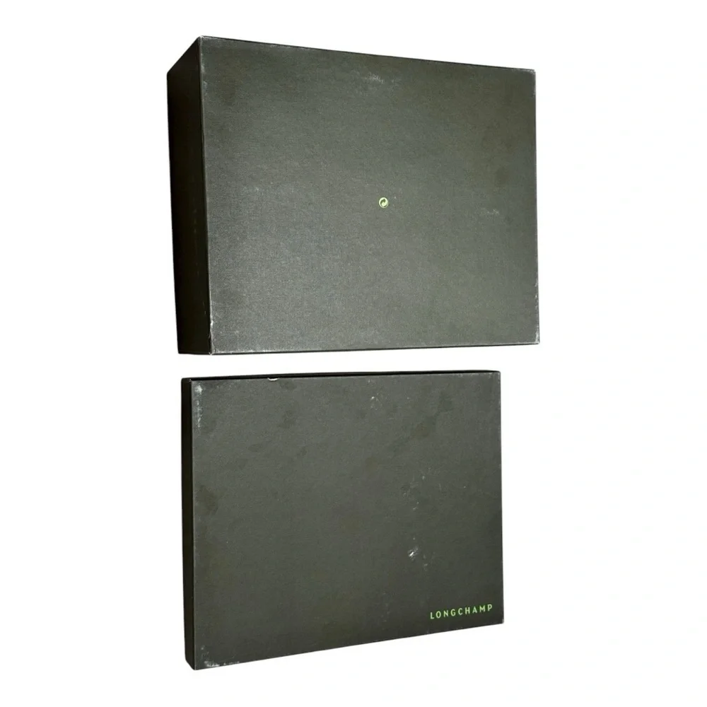 Longchamp Designer Shoe Box | Dark Green Storage Box | 10x12x4.5”